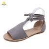 Infinite Stroll Girl L190182 flat sandal cross strap peep toe summer heel sandal shoe ladies footwear women shoe factory