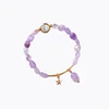Simple Design Irregular Shape Oval Beaded Opal Bracelet with Gold Star Charm