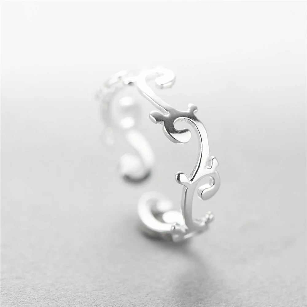 

MYLOVE FREE SHIPPING size adjustable classic twig design 925 sterling silver ring jewelry