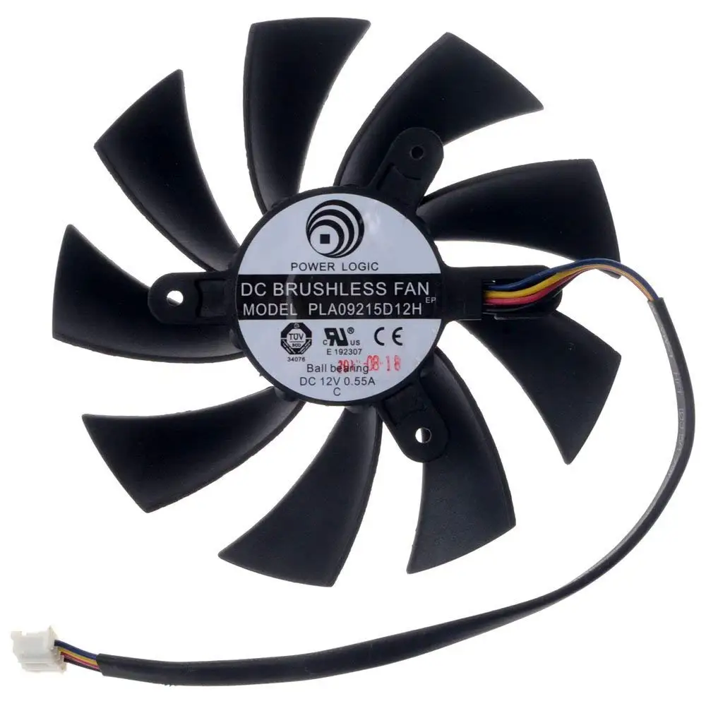 PLA09215D12H Graphics Card Fan 87mm DC 12V 0.55A 4-Pin Cooling Fan Brushless Fan for HD7870 HD7800 HD7850