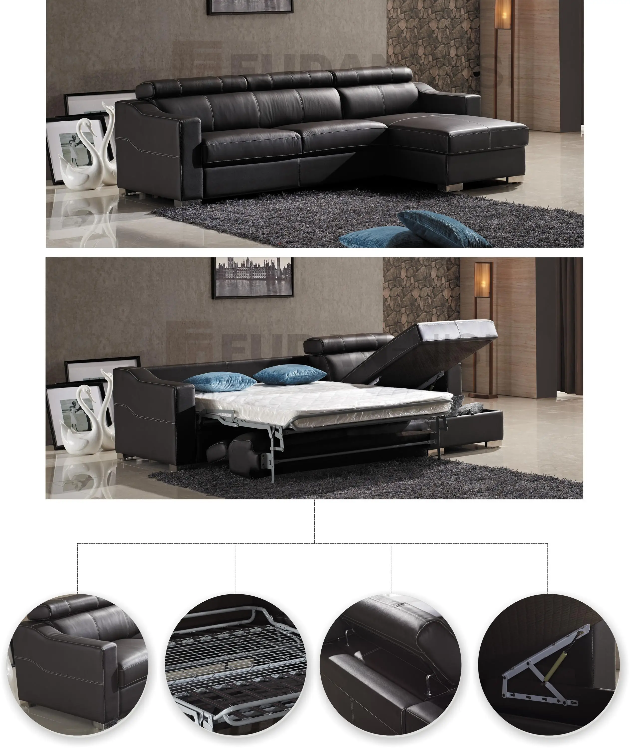 king+size+sofa+beds with mattress and storage, View sofa bed, FUDAN