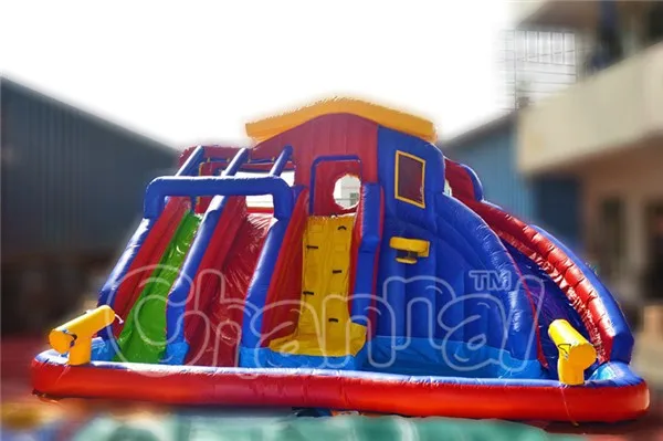 Colorful Backyard Inflatable Water Slide Inflatables Water Game For Children