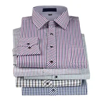 

Fashion leisure Brushed fabric shirt long sleeve plus size multicolor men plaid shirt