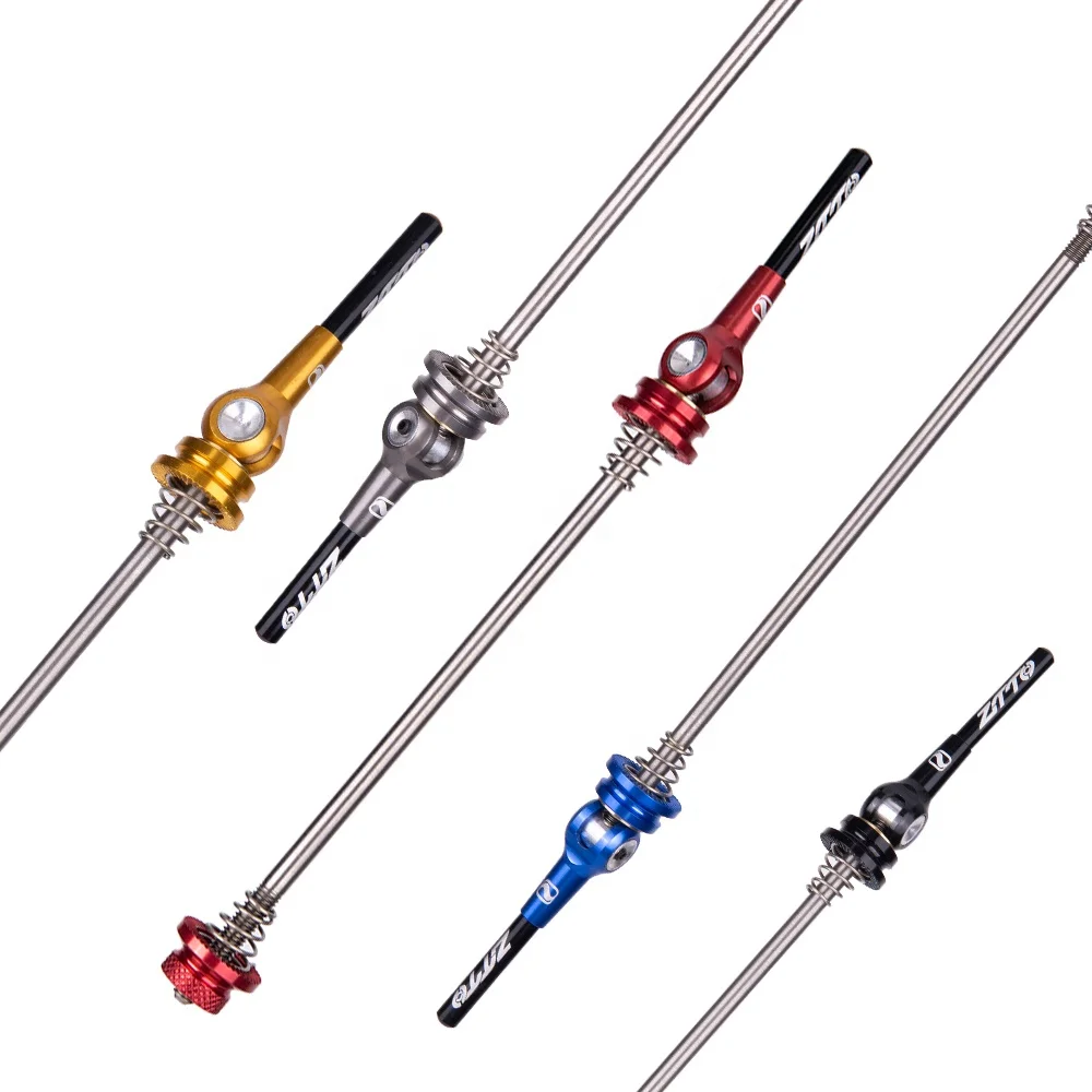 

ZTTO Bicycle MTB Road Bike QR Ti Skewers Ultralight 9mm 5mm Quick Release 100 135 Hub Lightweight Axle 1 Pair, Black red blue gold silver