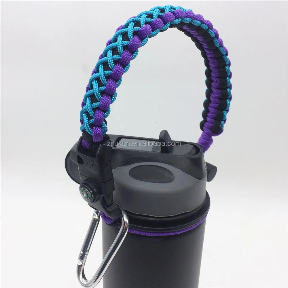 Factory Sport Water Paracord Survival Bottle Holder With Lanyard Rope