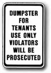 12x18 Not A Public Dumpster Violators Will Be Prosecuted Garbage Trash Can Picture Large Notice Business Sign 6 Pack