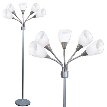 silver floor lamp