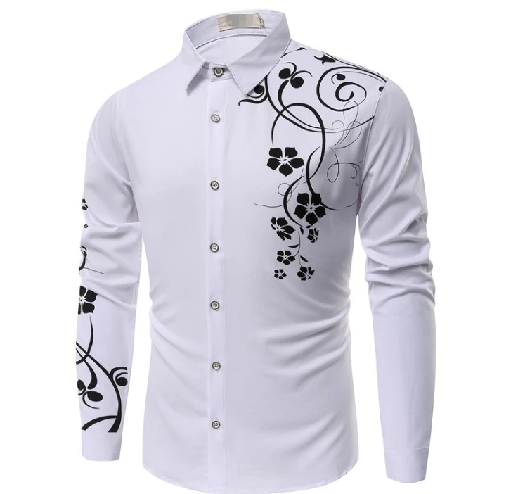 

zm41354c fashional men shirt print male t shirt relaxing man shirts