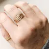 Delicate Gold Personalized Initial Ring Dainty Skinny Stacking Hammered Thin Letter Ring