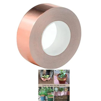 sin productos qu/ímicos 24 mm x 4 m Banda de cobre para caracoles O/&W Security respetuosa con el medio ambiente autoadhesiva conductora