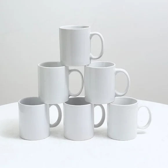 
Custom logo print coffee cup white ceramic mug for sublimation 