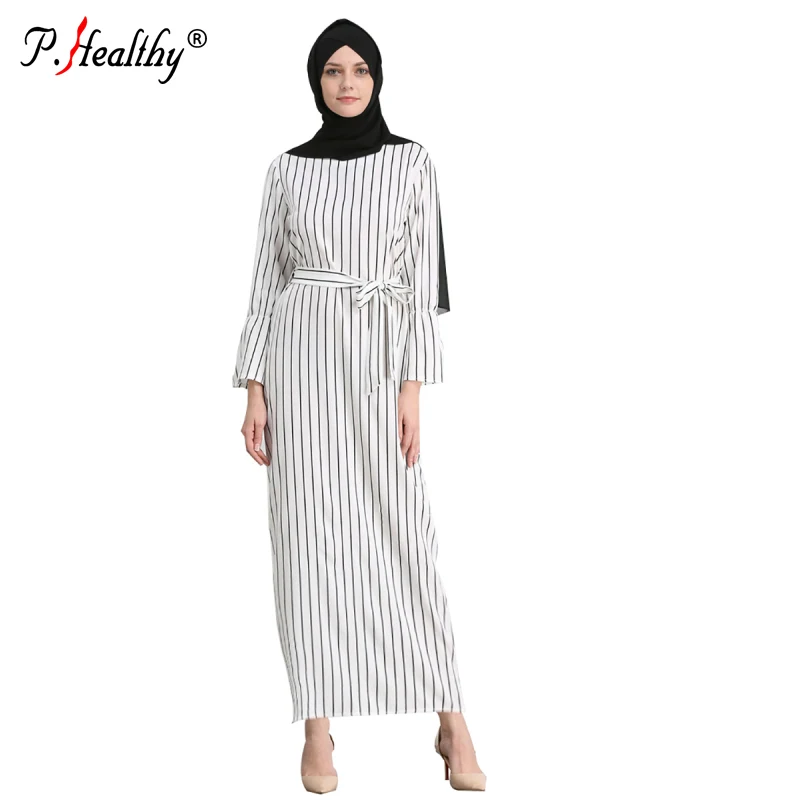 

2019 High quality fashion islamic clothing muslim abaya latest muslim women dress stripe dubai abaya