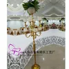 5ft Tall 9 Arm Crystal Globe Gold Floor Candelabra with hanging crystal bead For Home Party Decoration