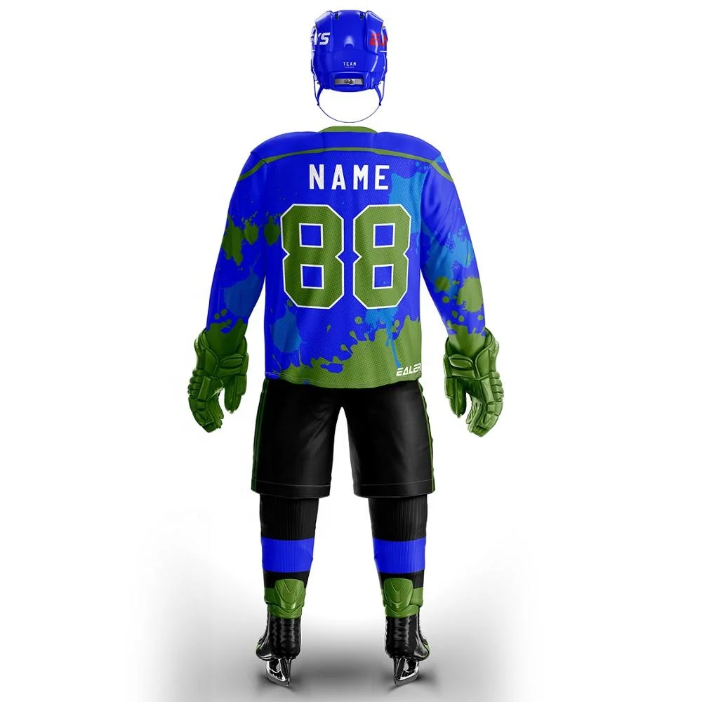 批发廉价冰球穿全升华印刷曲棍球球衣