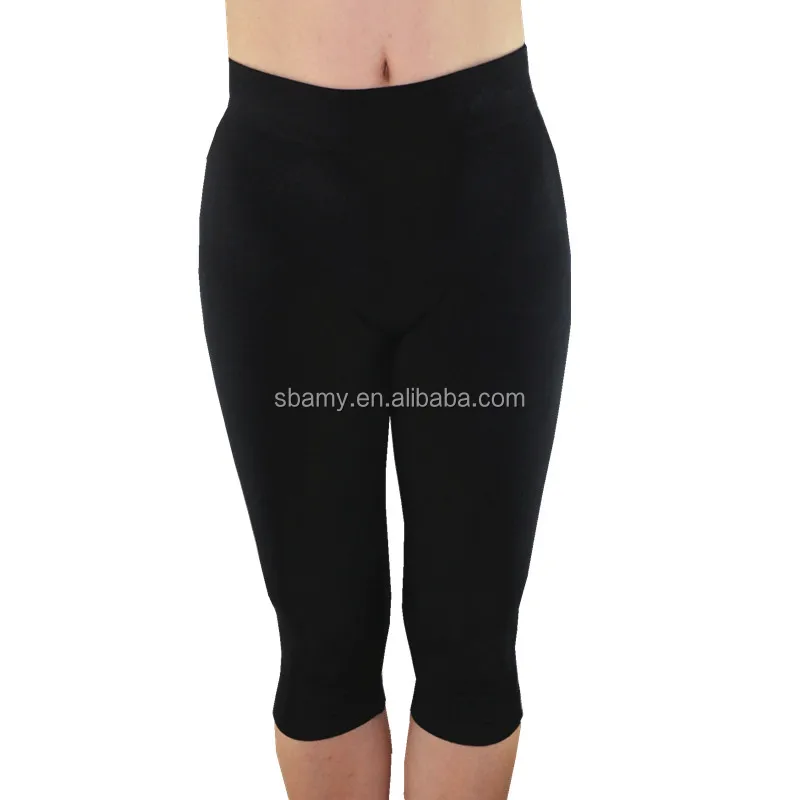 

sbamy wholesale high quality bamboo 3/4 plain black leggings