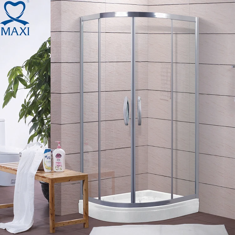 Factory price indoor bathtub tempered sector sliding glass shower door