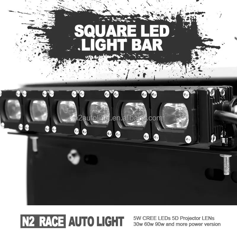 N2 Wholesale IP68 waterproof off road 60w LED spot lights 20 inch single row led bar for NP300 Navara