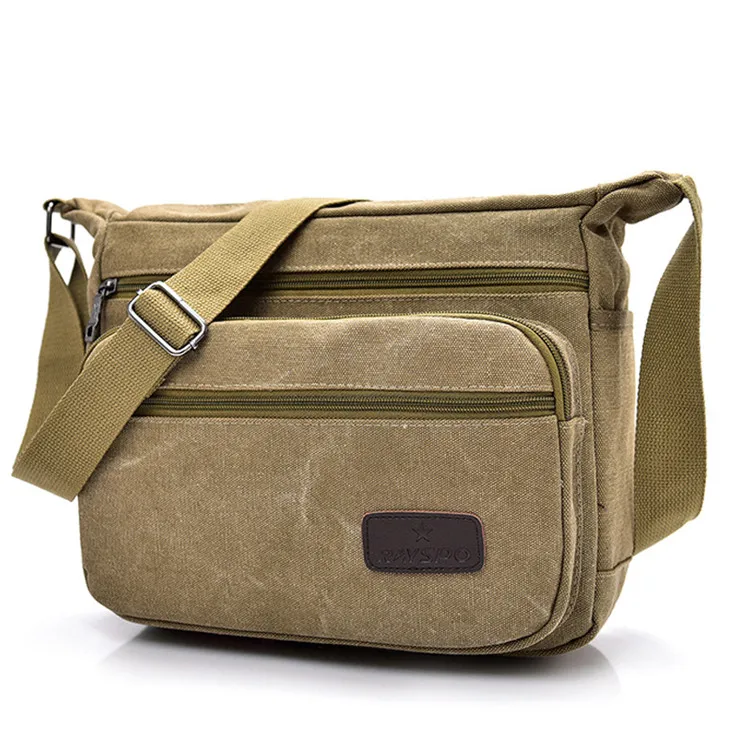 

Hot Sell Classic Travel Canvas Crossbody Bag Mens Single Shoulder Messenger Bags, As picture