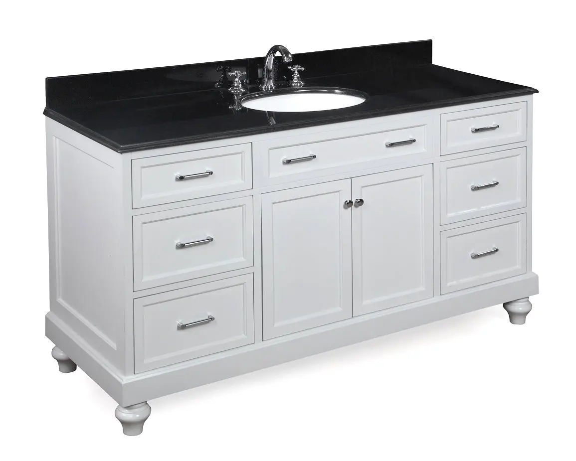 Buy Kitchen Bath Collection Kbc511wtbk Amelia Single Sink Bathroom Vanity With Marble Countertop