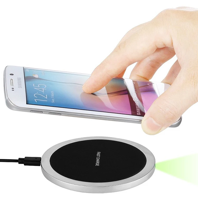 

Qi Charging Pad Wireless Charger for iPhone and Samsung Compatible with Qi Device, Black