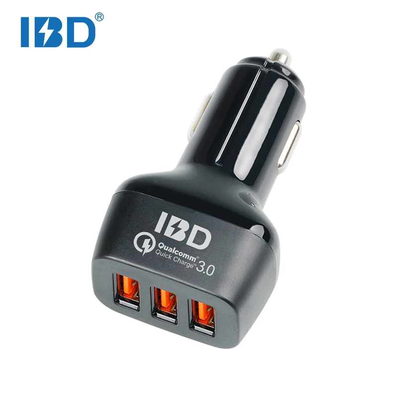 

Ibd universal 12v output qc3.0 fast charging 3 Port car charger, Black or oem