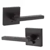 Black lever door handle Square Privacy Lever aged oil rubbed bronze bedroom bathroom locks quick release privacy door lockset