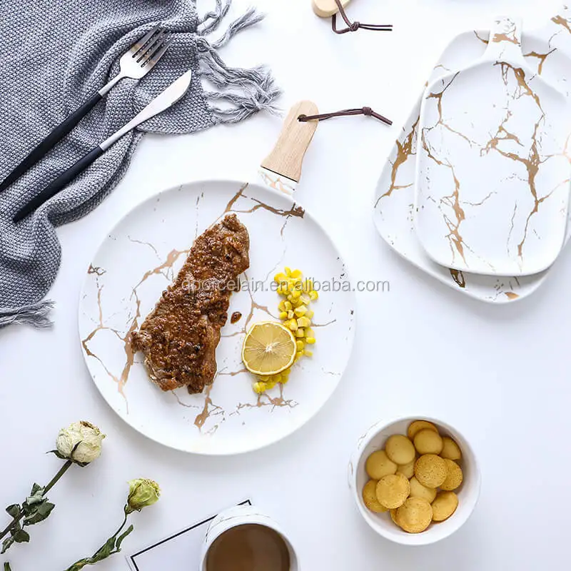 Small Square Marble Gold Plates Restaurant Buy Square Plates