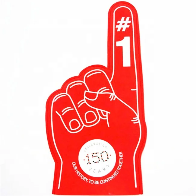 

custom logo Victory Classic Sponge Cheering Foam finger Foam Hand, Color