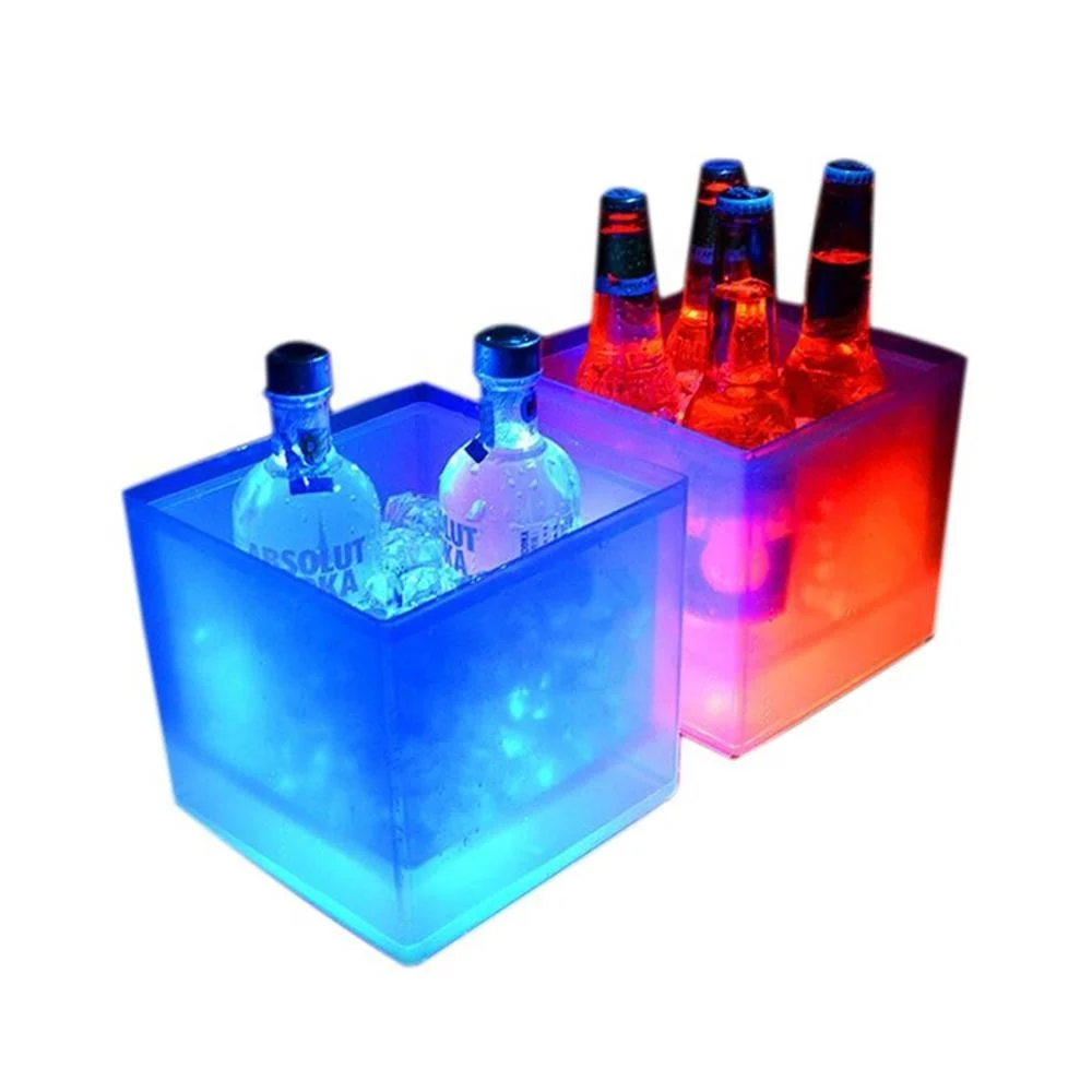 

Luminous Multi Color Changing Plastic Led Beer Ice Bucket, Clear