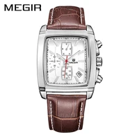 

MEGIR 2028 G megir fashion leather sports quartz watch for man military chronograph wrist watches men army style