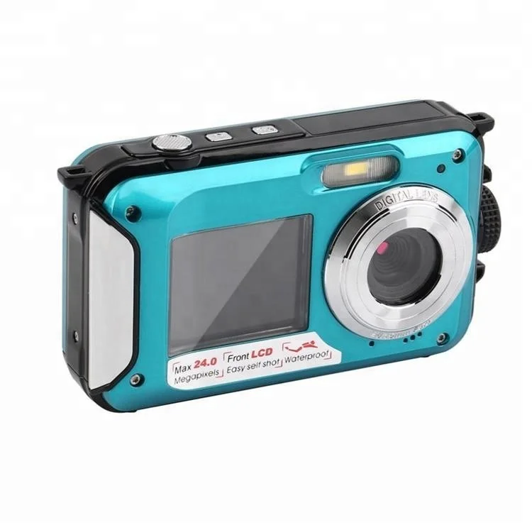 

24MP FHD Waterproof camcorder 16x digital zoom holiday trip dual screen underwater camera