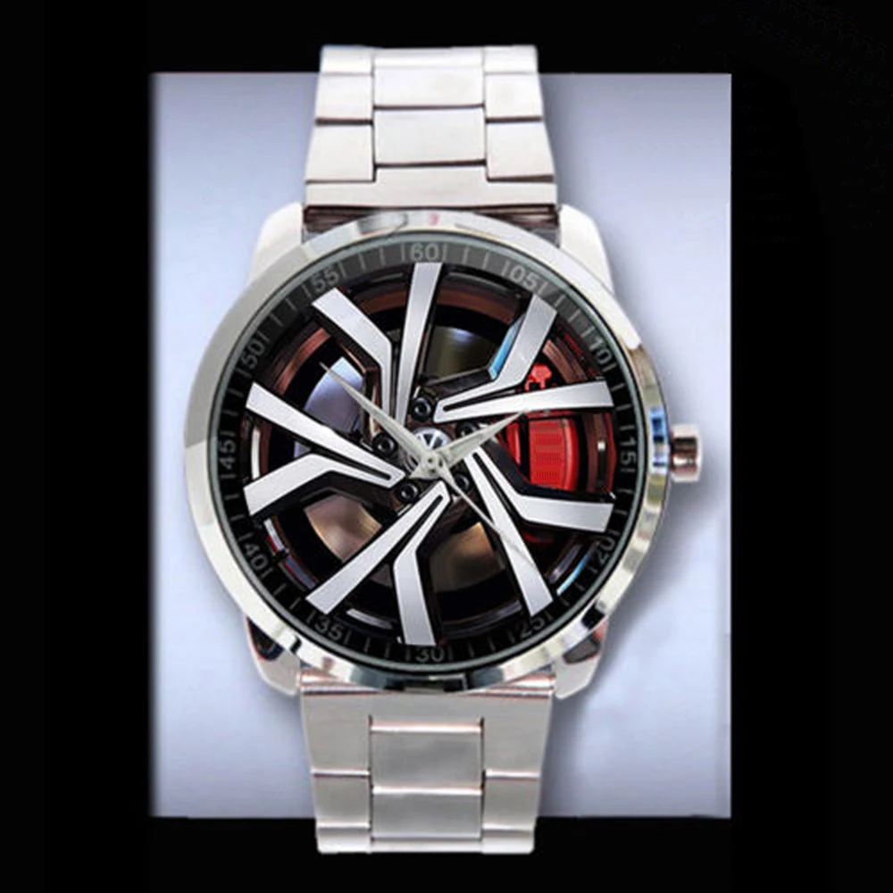 

koda hot sale v6 military watch car wheel hubs stainless steel case back watches men 2019, 5 colors
