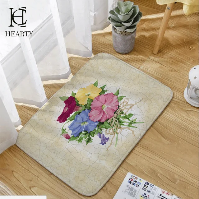 european pastoral style soft floral door mat for picnic mat home