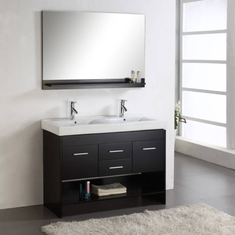 48 in. doppio lavabo in legno di quercia vanità bagno a m006 ...