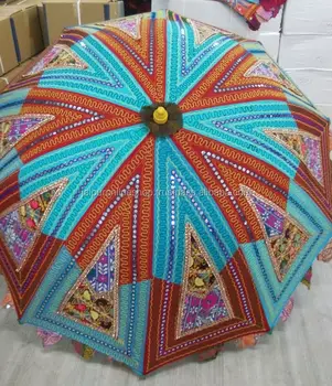 Indian Garden Beach Wedding Party Umbrellas In Different Colors