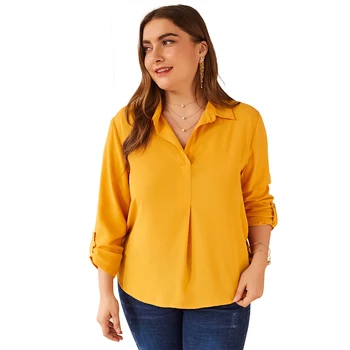 yellow womens plus size tops