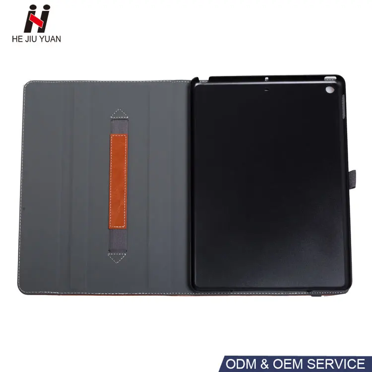 Luxury Pu Leather Stand Flip Tablet Cover Case for iPad 9.7 inch 2018 Tablet PC Cases with Handstrap