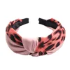 Womens Soft Fashion Hair Hoop Two Color Leopard Pattern Headband for Women Knotted Cross Hairband
