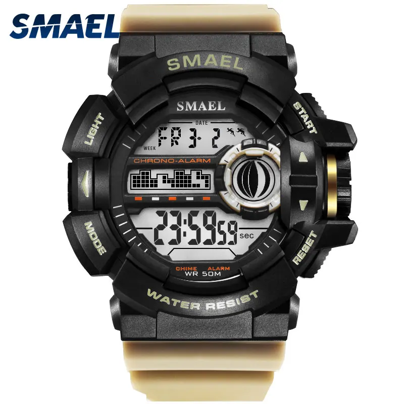 

Smael 1436B Mens wrist watch Military smart watch, Orange,black red,black gold,black ,blue,army green,khaka,light blue