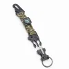 Parachute Cord Survival Tool Compass Fishing Line Paracord Keychain For Camping Hiking Paracord Survival Kit
