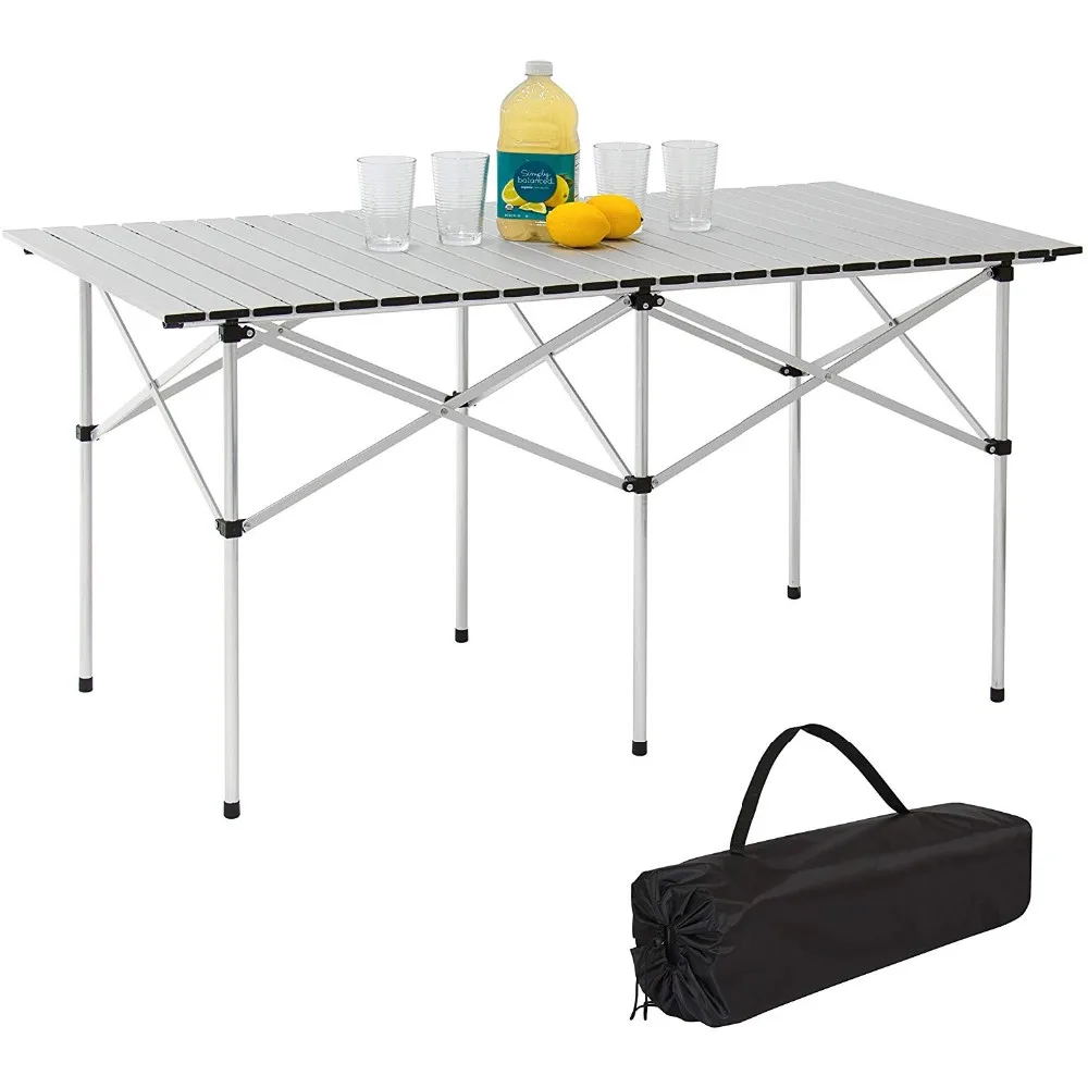 outdoor portable roll-up foldable aluminum camping picnic table