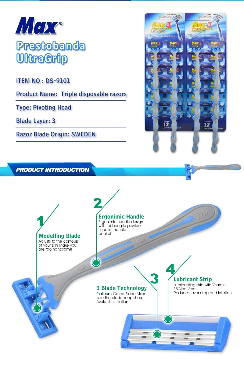 Disposable Triple Blade Razor Display Card Razor Buy Razor Factory
