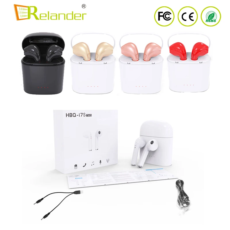 

100% Original HBQ I7S TWS twins true stereo wireless earbuds hands free calls BT wireless headphone i7 with charging case