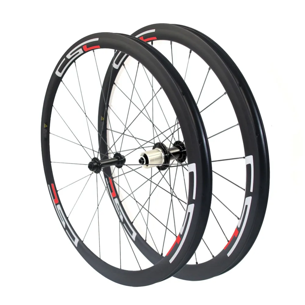 700c Ceramic Bearing 38mm Clincher Carbon Road Bike Wheelset 6 Pawls