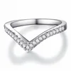 925 sterling silver jewelry wave curved V shape design women ring