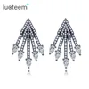 LUOTEEMI 2016 Fashion Luxury Marquise CZ Formed Brilliant Arrows Design Black Color Plating Antique Earrings