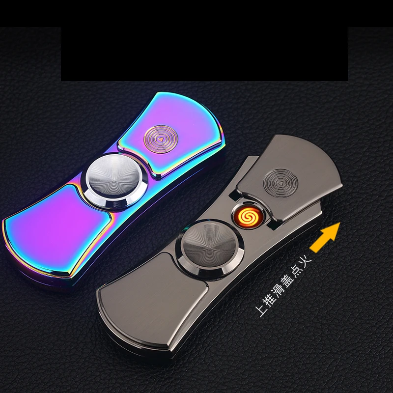 

ZH-188 Toy hot selling new products hand spinner usb lighter cigarette lighter, 5pcs/box