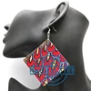 Square African Printing Wooden Earrings