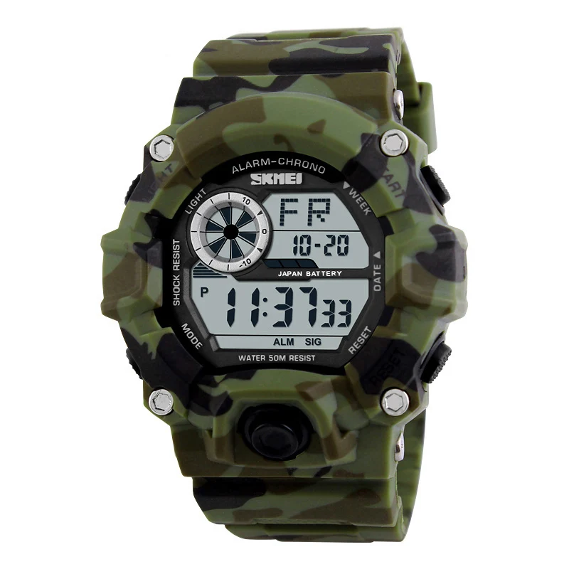 

Skmei 1019 Men Digital Sports Watches Military Wristwatches Waterproof Watch Alarm Chronograph, 6 colors