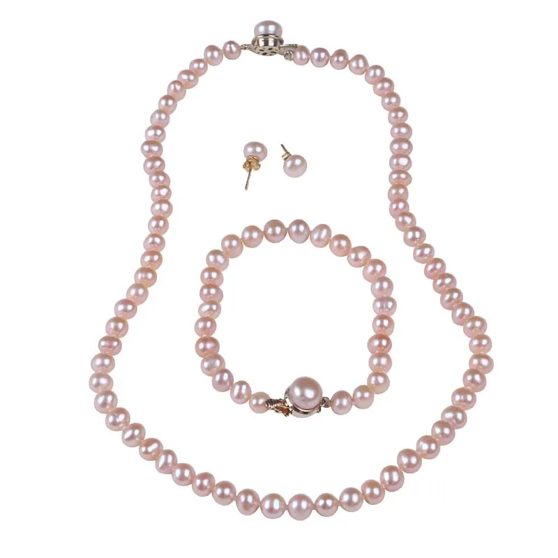 

Daily wear jewelry set with freshwater pearl